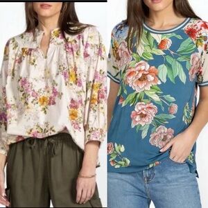 2 JOHNNY WAS SZ 4 top Tshirt blouse XS women’s